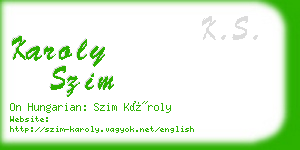 karoly szim business card